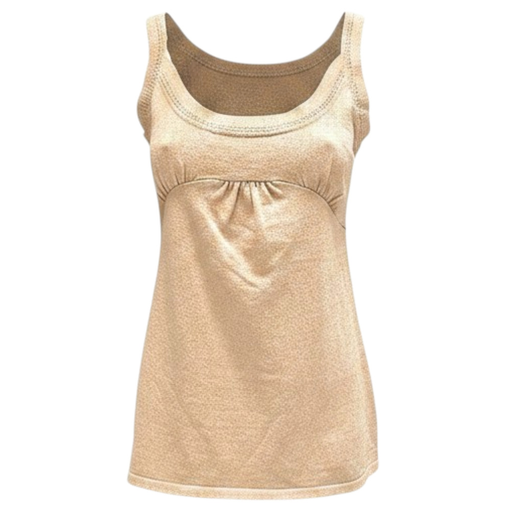 INC International Concepts Gold Metallic Babydoll Tank Top Medium